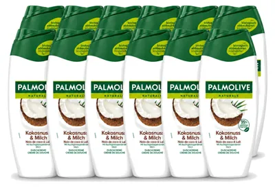 Immagine prodotto di 12 flaconi di bagnoschiuma Palmolive Pure Coconut, 500 ml ciascuno - confezione - 12 pezzi