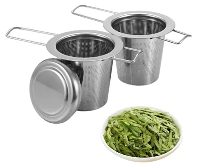 2er-Set Teesieb aus Edelstahl, klappbar, feinmaschig