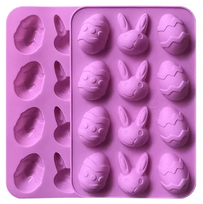 Produktbild von Silikon Backform Ostereier Osterhase 2er Set BPA frei Antihaft 22.8 x 14.8 cm