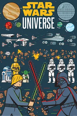 Produktbild von Star Wars - Universe Illustrated - Film - Poster Plakat Druck - Größe 61x91,5 cm