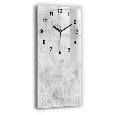 Produktbild von Wallfluent Wanduhr – Stilles Quarzuhrwerk - Uhr Dekoration Wohnzimmer Schlafzimmer Küche - Zifferblatt - schwarze Zeiger - 30x60 cm - Betonmauer