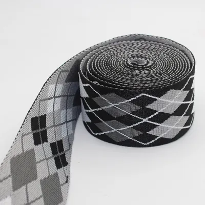 Gurtband 5 m, Argyle-Rautenmuster, 50 mm, Polyester/Baumwolle