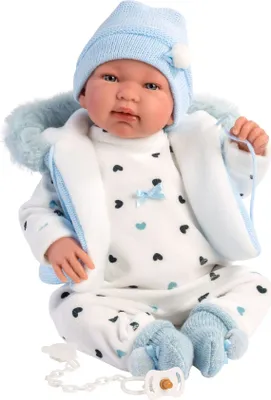 Produktbild von Llorens weinende Babypuppe Tino Blau mit Sound 44 cm