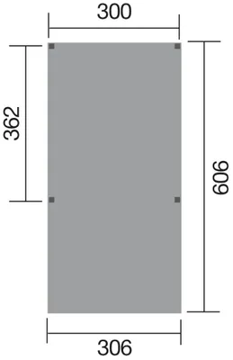 Produktbild von Y-Einzelcarport ohne Dacheindeckung B x T x H 306 x 606 x 250