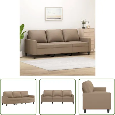 Immagine prodotto di The Living Store Divano a 3 posti Cappuccino-Marrone 180 cm in Pelle finta