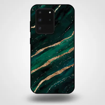 Produktbild von Smartphonica Handytasche für Samsung Galaxy S20 Ultra mit Marmordruck - TPU Rückseite Abdeckung Fall Marmor Design - Grün Gold