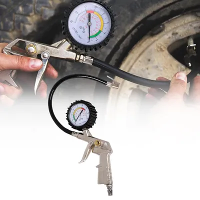 Imagen del producto de Probador de voltaje de batería con manguera flexible y manómetro, para automóviles, motocicletas, bicicletas y camiones