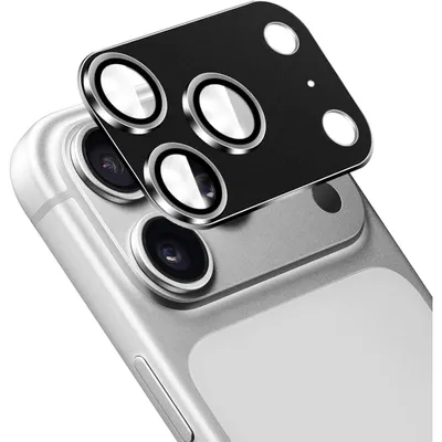 Immagine prodotto di Custodia protettiva per fotocamera di iPhone 17 Pro 5G, placca metallica opaca, vetro temperato 9H, colore nero