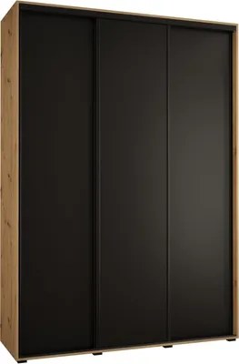 Produktbild von MEBLE KRYSPOL Davos 1 Schrank, drei Türen - 235,2x170x45 cm - Artisan Schwarz Schwarz