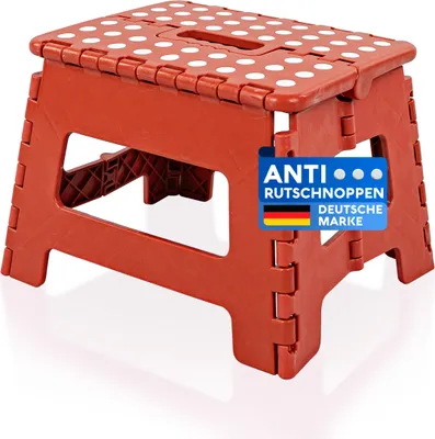Produktbild von SCHWANFELD® Tritthocker Klapphocker faltbar bis 100kg [Anti-RUTSCHNOPPEN] - Premium Hocker Klappbar - Hochwertiger Tritthocker klappbar - Faltbarer Hocker - Klapptritt faltbar - klappbarer Hocker