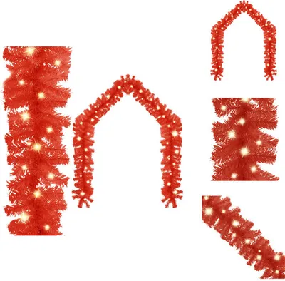 Produktbild von vidaXL Weihnachtsgirlande mit LED 10 m Rot - Weihnachtsbeleuchtung