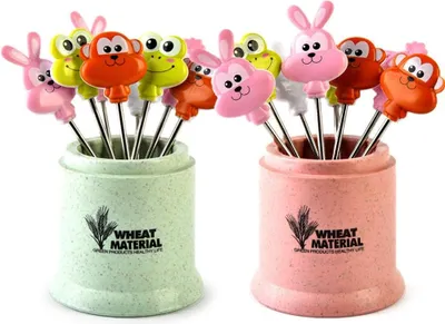 Produktbild von LEZED Cocktail Spieße Cocktail Sticks Edelstahl Cocktailspieße Cocktailgabeln Obstgabel Fleischgabel Bowlegabeln Bento Box Zubehör Cocktail Picks für Fingerfood Früchte Sandwich Party Bento 16 Stück