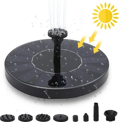 Image de Jiubiaz Pompe solaire Pompes solaires Fontaines de jardin Pompe solaire de bassin 1.5W avec 6 styles de fontaines pour jardin bassin aquarium bain d'oiseaux réservoir de poissons