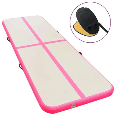 Zdjęcie produktu dla Nadmuchiwana mata gimnastyczna – Air Track Balance Beam – z pompką – PVC – 300 x 100 x 10 cm – dla kobiet – kolor zielony wojskowy