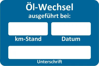 Obrázek produktu pro EICHNER 9220-00060 EICHNER Aufkleber Ölwechsel ausgeführt, blau/weiß, 250 St.