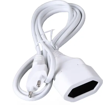 Produktbild von Verlängerungskabel mit Flachstecker 1,5m Weiß Stromkabel Verlängerung Netzkabel 230V