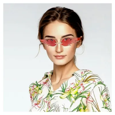 Produktbild von Rote Feuer Flamme Brille Fasching Randlose Sonnenbrille für Frauen und Männer