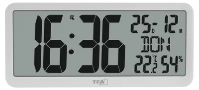 Produktbild von TFA 60.4525.02   weiß Digitale Funkuhr mit Raumklima