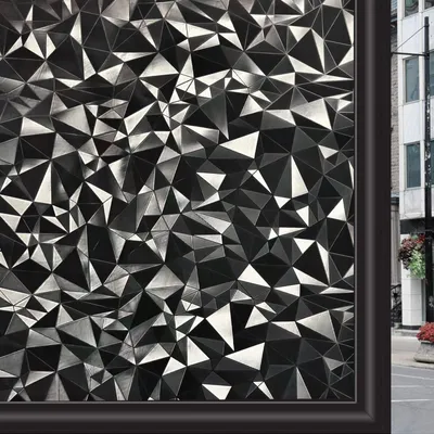 Verdunkelnde Fensterfolie 90x200 cm, 3D-Diamant, Sichtschutz