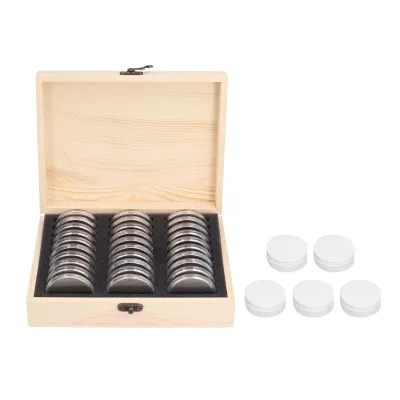 Image de Boîte de rangement pour pièces de collection, rétro, avec 30 compartiments, idéale pour chambre, bureau ou maison