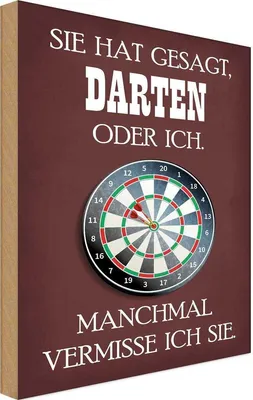 Produktbild von vianmo Holzschild 40x30 cm sie hat gesagt Darten oder ich Sport Hobby