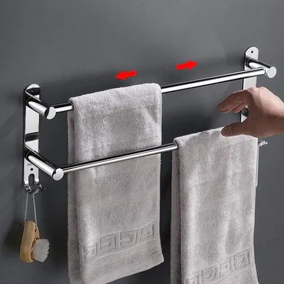 Produktbild von Edelstahl-Handtuchhalter 43-76 cm Wandmontage Bad Küche