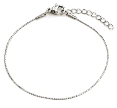 Produktbild von Vintageparts Armband Schlangenkette Edelstahl Platinfarben 17cm Basisarmband