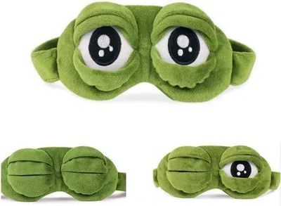 Image de Masque de nuit en tissu doux, avec un motif de pois verts