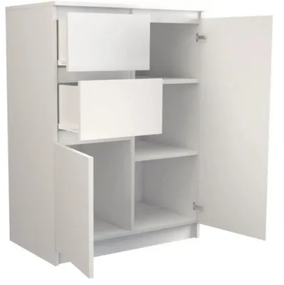 Obrázek produktu pro Topeshop 2D2S BIEL, Bílá, 2 zásuvka/zásuvek, Dřevotřískové desky, Jednobarevný, Moderní, Dřevotřískové desky