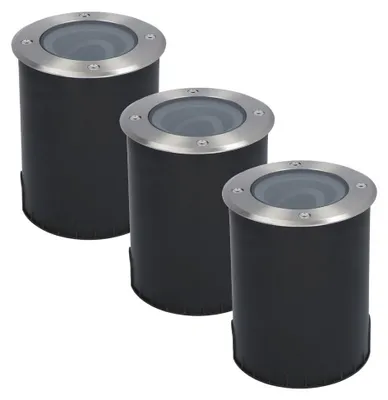 Image de HOFTRONIC - Spot LED au sol extérieur 5W GU10 IP67 inclinable inox 3 pcs