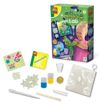 Produktbild von SES Creative Slime 15015 - Leuchtendes Schleim-Labor, Glow in the Dark Experimentierset für Kinder, Schleim, 8 Jahr(e), Karton, Mehrfarbig