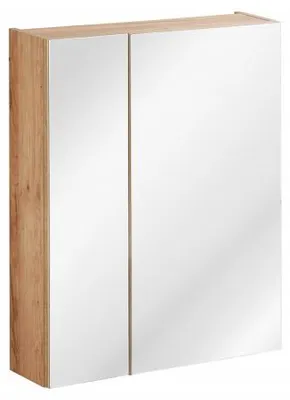 Image de Cabinet miroir de salle de bain -  75 x 60 x 16 cm - Elise oak