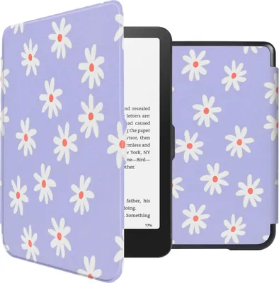 Productafbeelding van imoshion Design Slim Hard Case Bookcase voor de Amazon Kindle Paperwhite (2024) / Paperwhite Signature Edition (2024) / Colorsoft (2024) / Colorsoft Signature Edition (2024) - Flowers Distance
