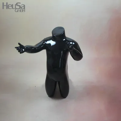 Produktbild von Schaufensterfigur Kind Schaufensterpuppe kopflos kniend schwarz glänzend Baby Mannequin