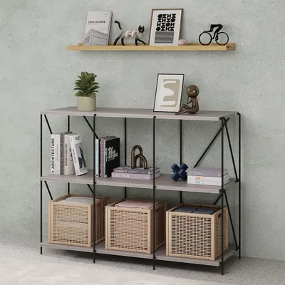 Obrázok produktu pre Regál na knihy Vicco Ravix Béžová/čierna 90 x 71 cm, Model 55289