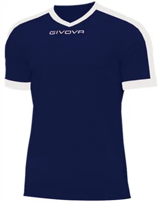 Immagine prodotto di Givova - T-shirt "Revolution" da uomo, chiusura PP9657 (M) (bianco/blu navy scuro)