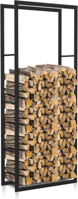 Produktbild von Metall-Feuerholzregal für Innen- und Außenbereich - Holzlager 60 x 25 x 150 cm