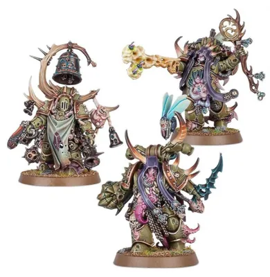 Produktbild von W40k: Death Guard - Malignant Plaguecaster, Noxious Blightbringer & Plague Marine Champion (3 Figuren)