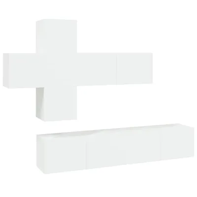 Produktbild von 7-tlg. TV-Schrank-Set Weiß Holzwerkstoff