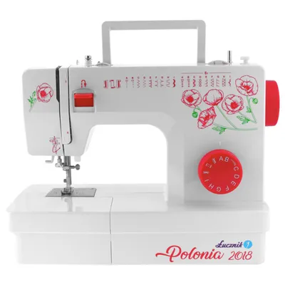 Obrázek produktu pro Łucznik POLONIA 2018, Červená, Bílá, Poloautomatický šicí stroj, Obšívka, Šití, 4 kroky, 5 mm, Otočné