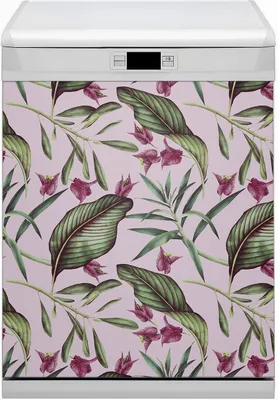 Produktbild von Geschirrspüle Magnet für Spülmaschine Magnetmatte Küche Magnete  Dekorative 60x80 cm  - Pinke Blumen