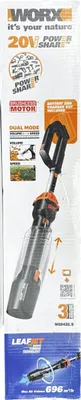 Produktbild von WORX LeafJet Akku-Laubbläser WG543E.9, Blasgeschwindigkeit: 209 km/h, Blasleistung: 696 m³/h