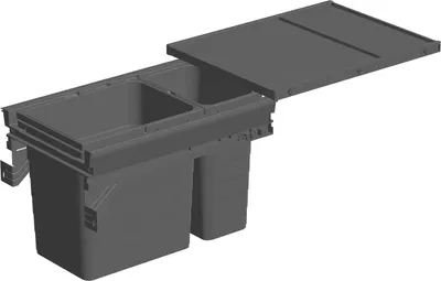 Produktbild von Ninka Mülltrennsystem Set eins2fünf - Einbaumülleimer 2 Fächer für KB 400/NL 500, grau