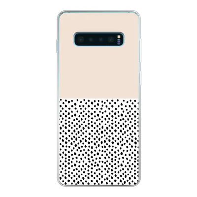 Produktbild von MuchoWow® Handyhülle Schutzhülle Hülle für Samsung Galaxy S10 Lite Polka dots - Weiß - Schwarz Silikon Softcase Handy Hülle - Schutz