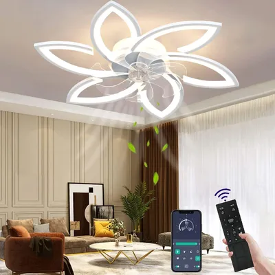 Produktbild von Deckenventilator, Deckenleuchte mit Ventilator,Lüfterlicht mit Fernbedienung,Ø78cm 2-in-1 Ventilator mit App-Steuerung,Dimmbar, 66W, für 10-15 Räume