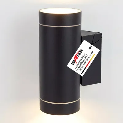 Produktbild von Grafner® Aluminium-Wandlampe Up & Down Außenlampe schwarz WL10747