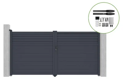 Produktbild von Flügeltor elektrisch 3,5m CARPATIA H.180cm + Drehtorantrieb HICKER B200