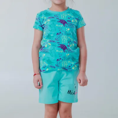 Immagine prodotto di Pantaloncini da bambina Mia - Turchese - 110