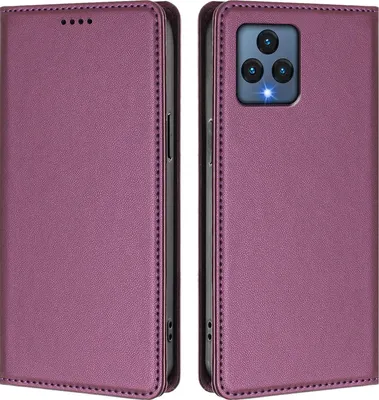 Obrázek produktu pro Kožené pouzdro pro T-Mobile REVVL 6, magnetické flipové pouzdro zPolyuretankůže se stojánkem Fialová