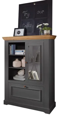 Produktbild von Highboard in Kiefer massiv grau Kommode Hochschrank (BxHxT 108x152x42 cm)